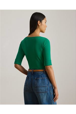 Judy-Elbow Sleeve-Knit-Rfnd Strtch 1X1 Rib LAUREN RALPH LAUREN | T-Shirt | 200654963098